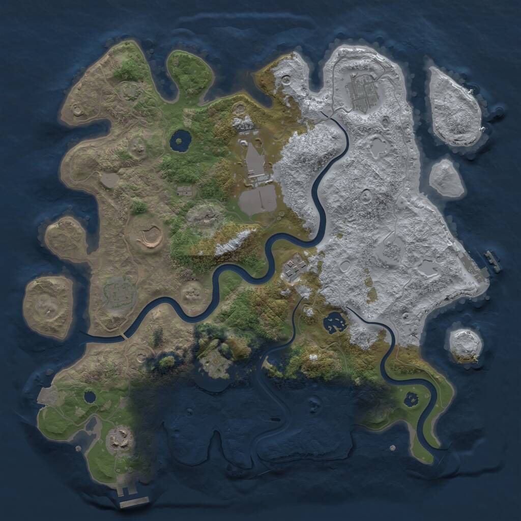 Rust Map: Procedural Map, Size: 3600, Seed: 97803180, 14 Monuments