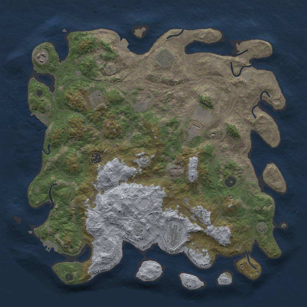Rust Map: Procedural Map, Size: 4250, Seed: 26191882, 16 Monuments