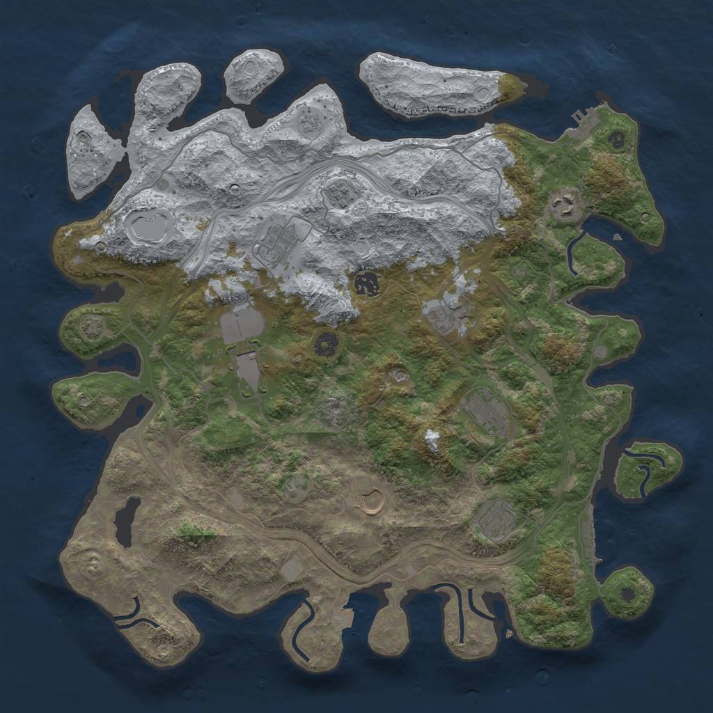 Rust Map: Procedural Map, Size: 4250, Seed: 51350455, 17 Monuments