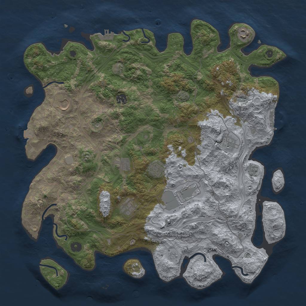 Rust Map: Procedural Map, Size: 4250, Seed: 3308265, 17 Monuments