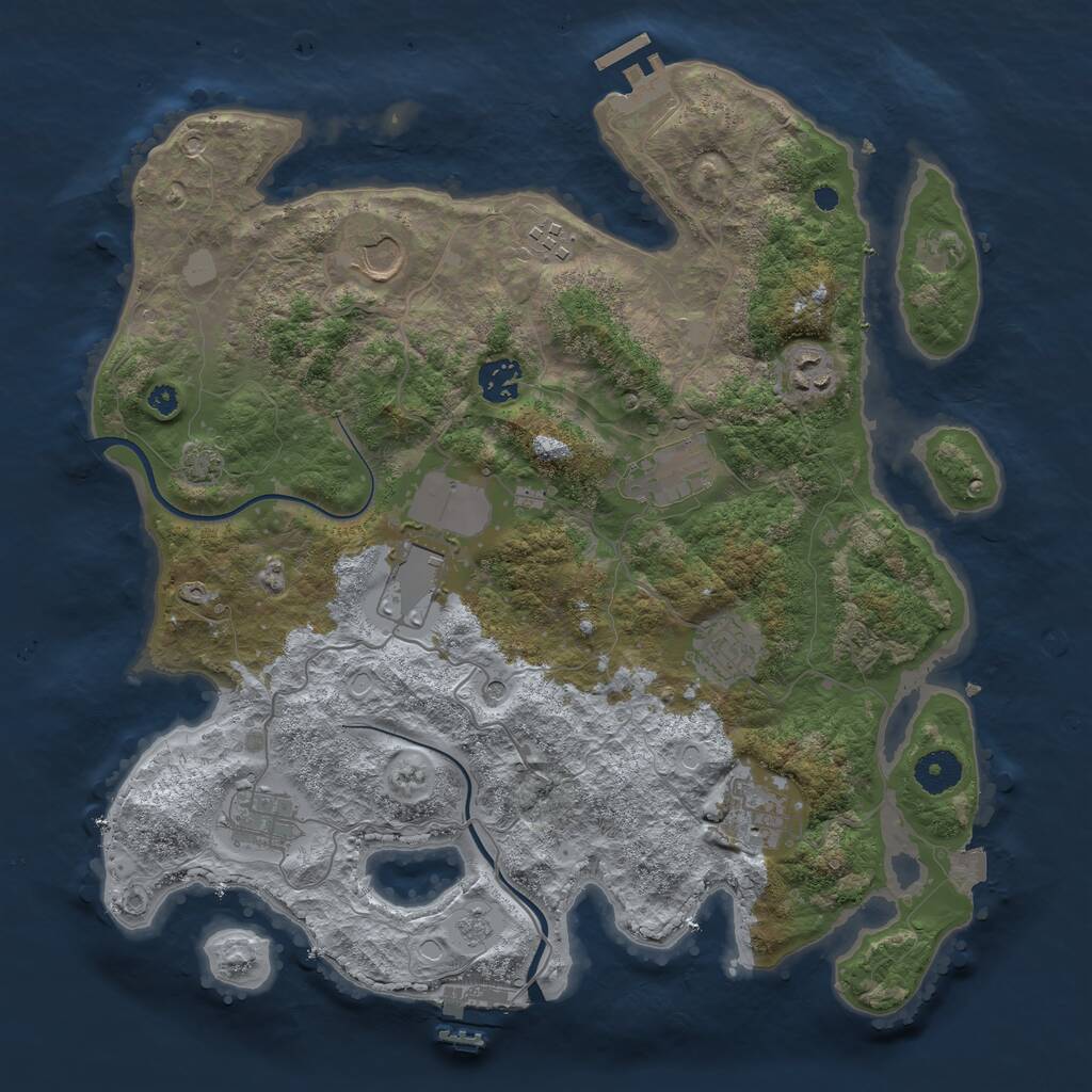 Rust Map: Procedural Map, Size: 3700, Seed: 92828114, 15 Monuments