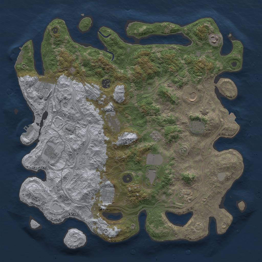 Rust Map: Procedural Map, Size: 4250, Seed: 2083049013, 19 Monuments