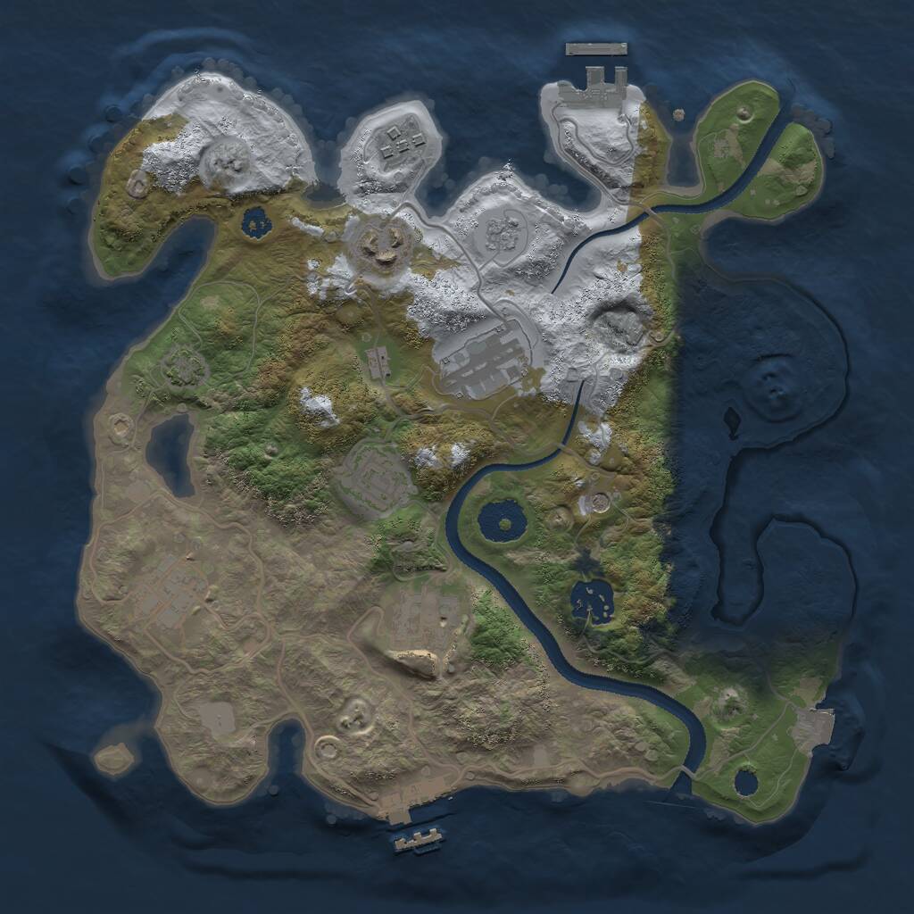 Rust Map: Procedural Map, Size: 3000, Seed: 212001981, 13 Monuments