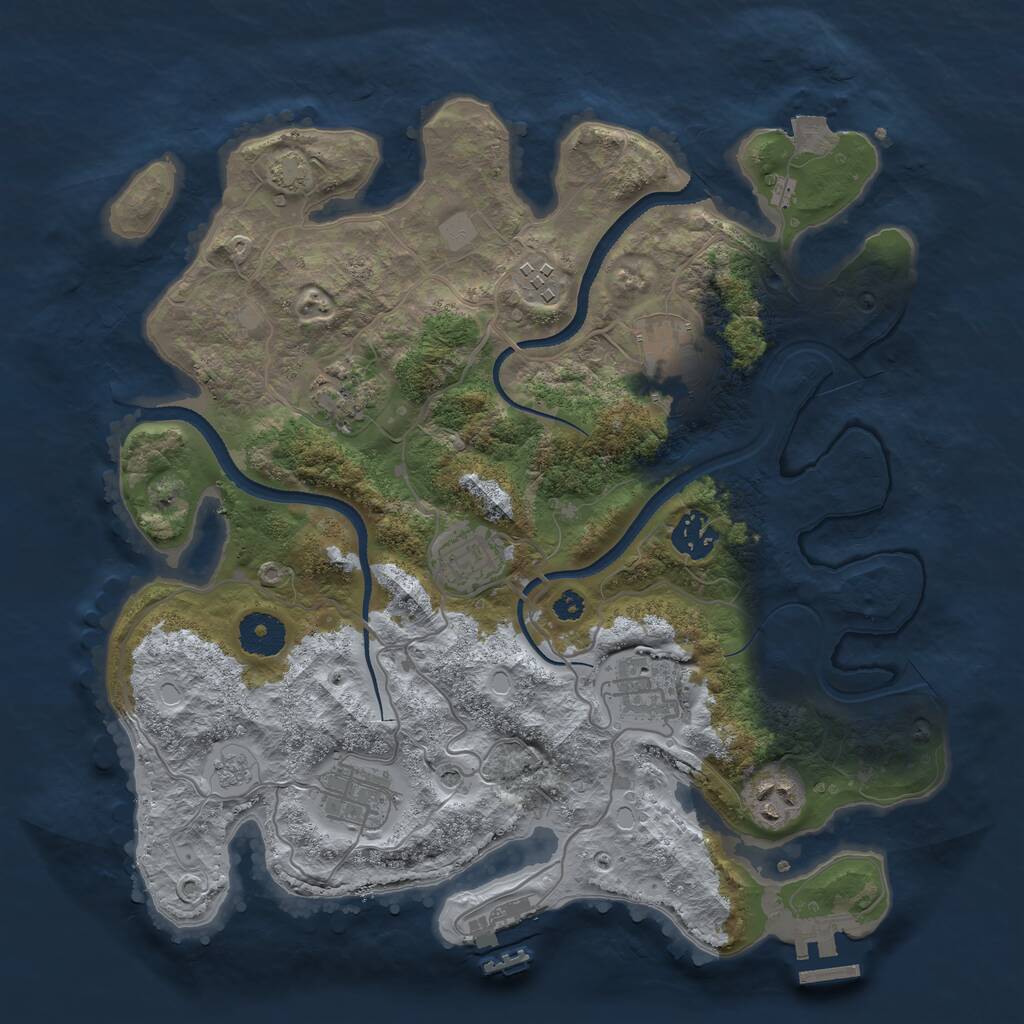 Rust Map: Procedural Map, Size: 3400, Seed: 79629166, 14 Monuments