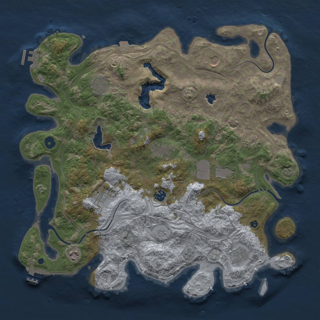 Rust Map: Procedural Map, Size: 4250, Seed: 13634983, 16 Monuments