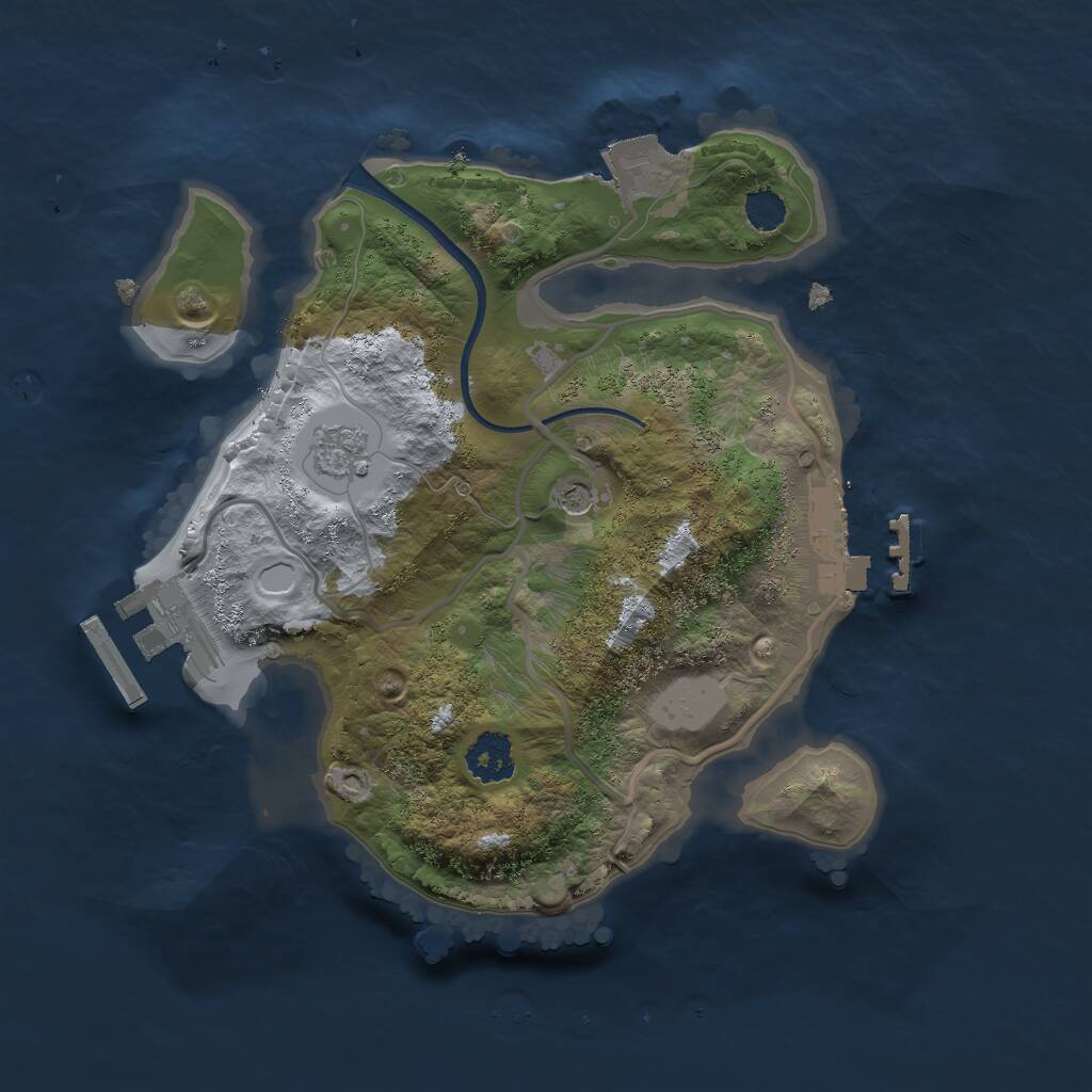 Rust Map: Procedural Map, Size: 2200, Seed: 123909123, 5 Monuments