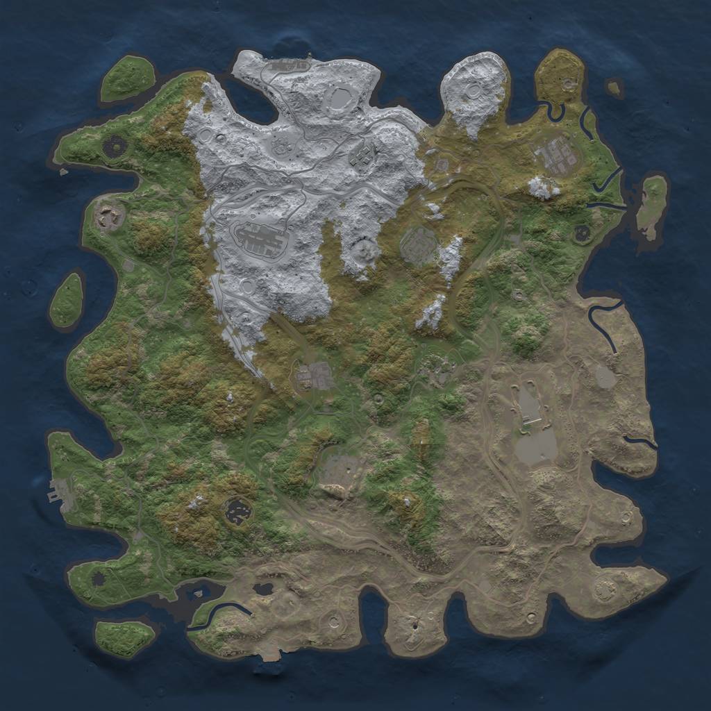 Rust Map: Procedural Map, Size: 4500, Seed: 816482133, 18 Monuments