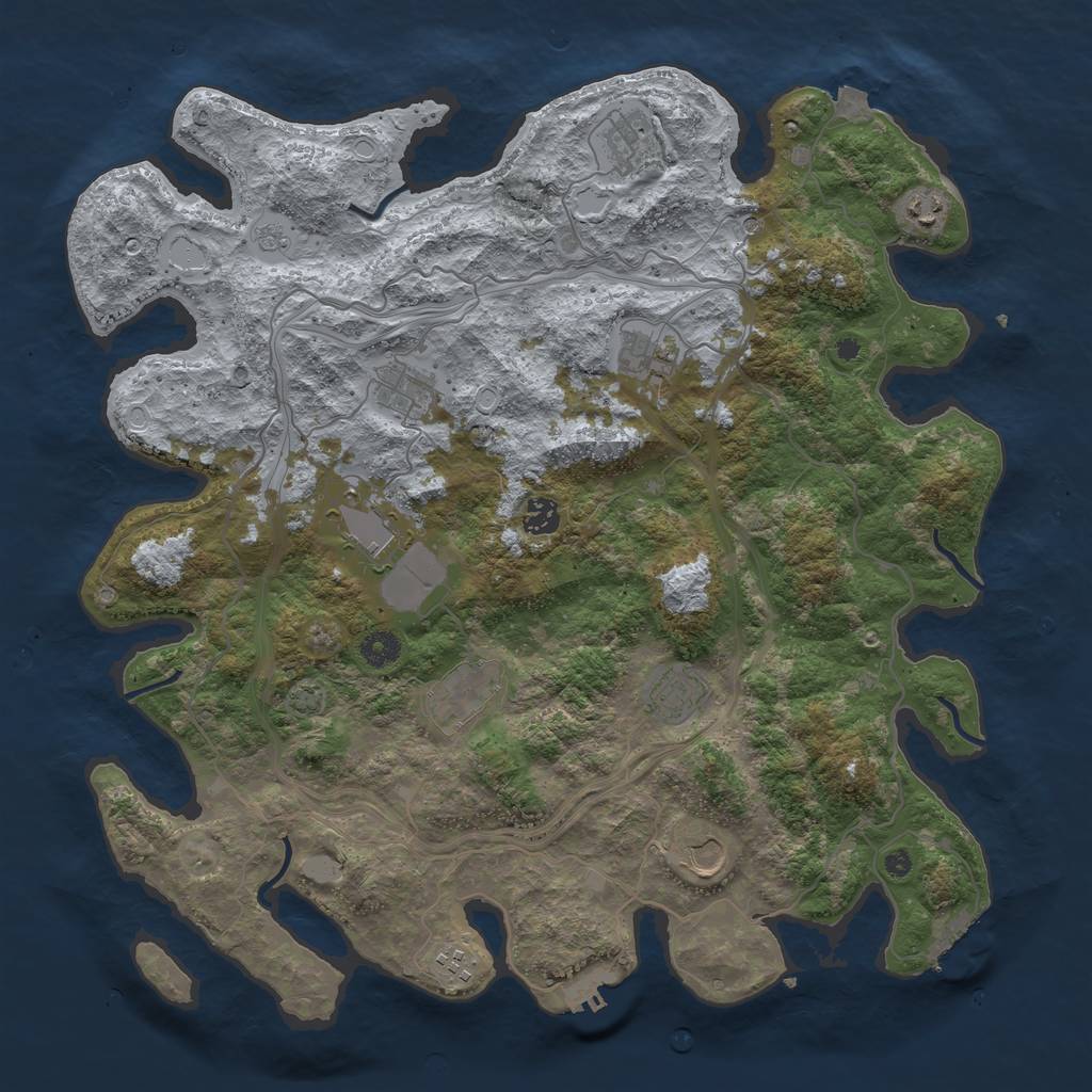 Rust Map: Procedural Map, Size: 4250, Seed: 25276641, 18 Monuments