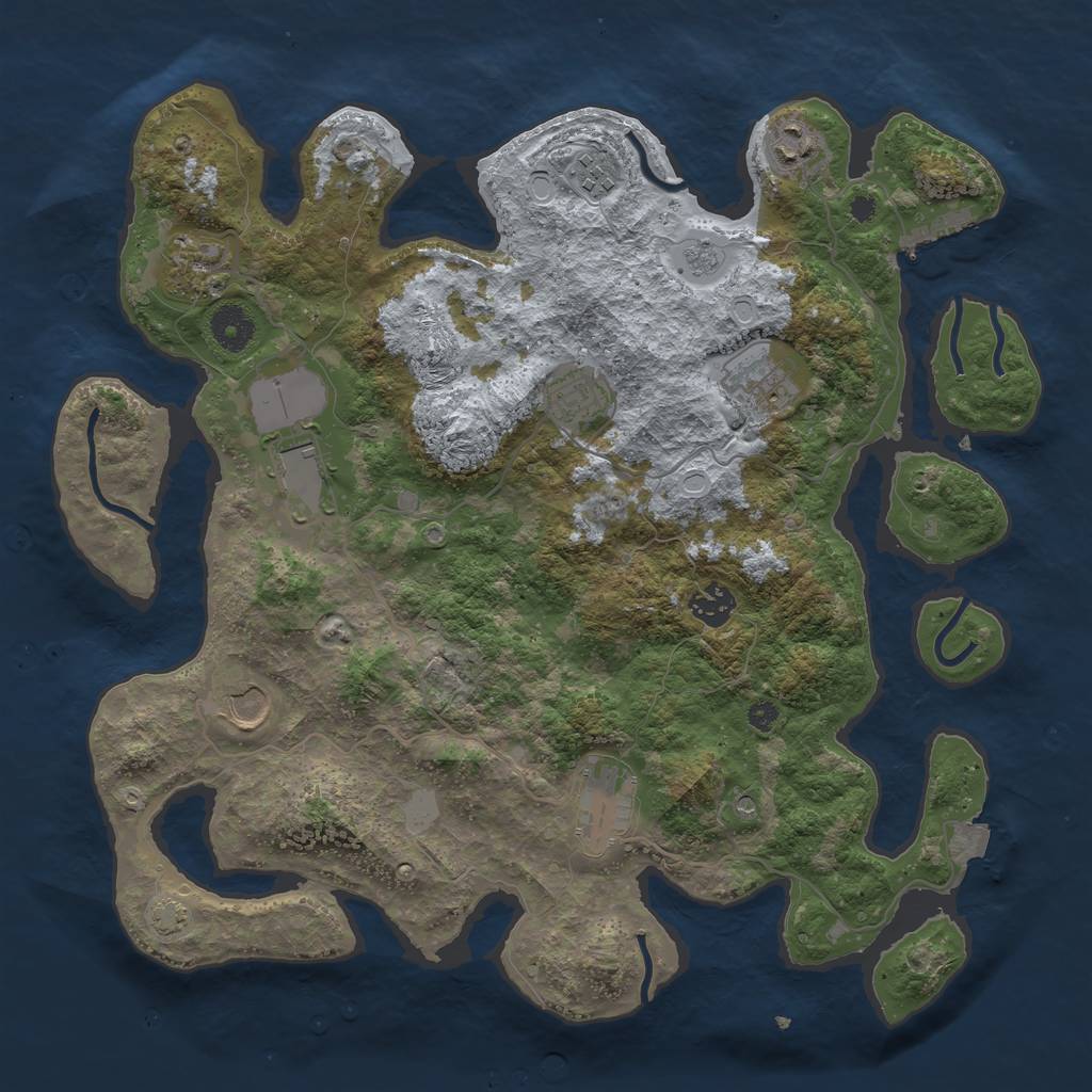 Rust Map: Procedural Map, Size: 3750, Seed: 7227421, 16 Monuments