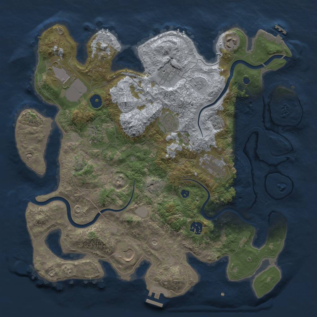 Rust Map: Procedural Map, Size: 3750, Seed: 7227421, 15 Monuments