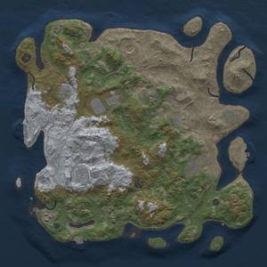 Thumbnail Rust Map: Procedural Map, Size: 4300, Seed: 21914620, 19 Monuments