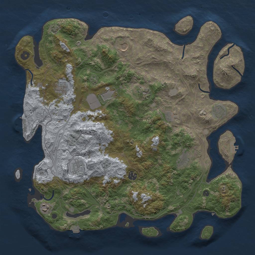 Rust Map: Procedural Map, Size: 4300, Seed: 21914620, 19 Monuments