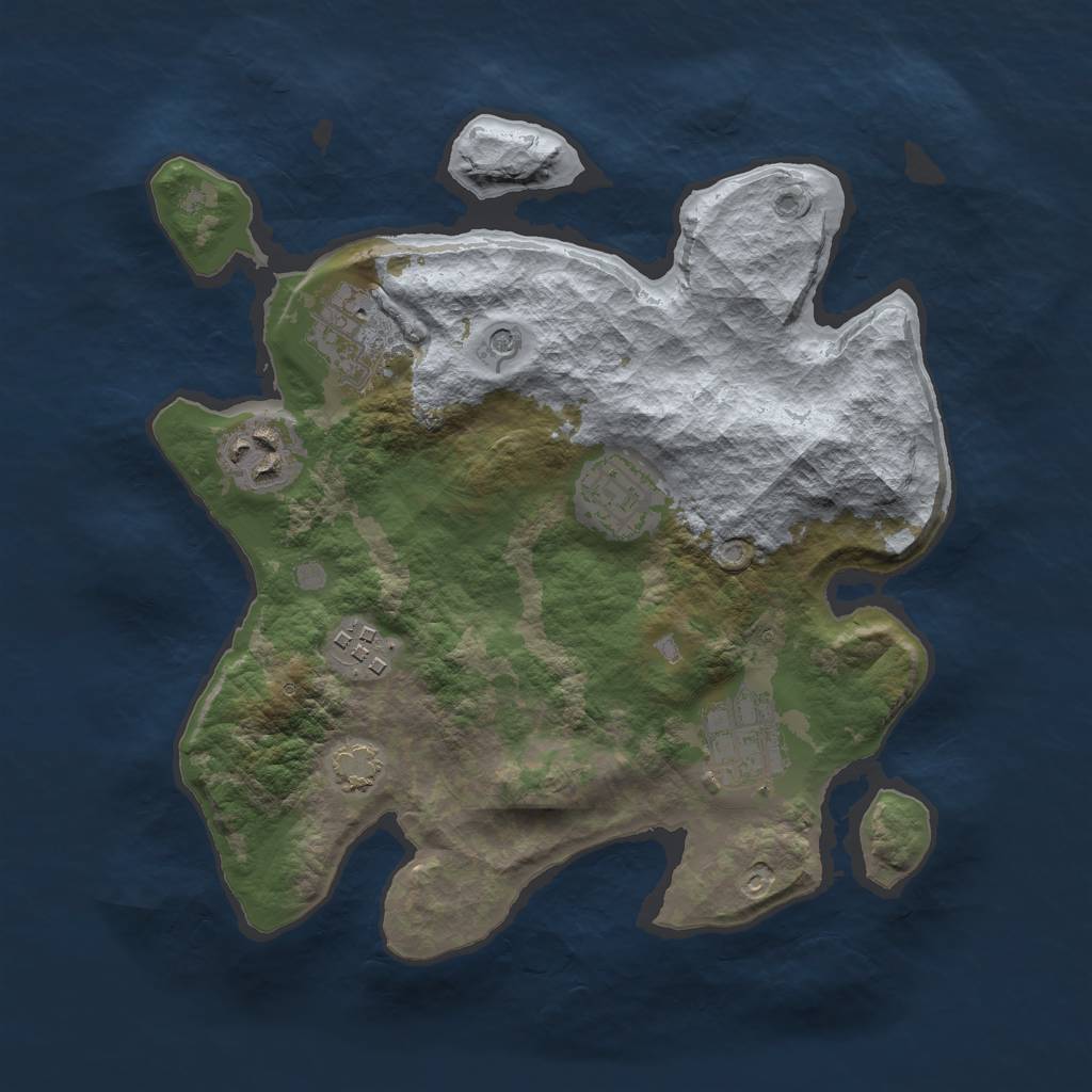 Rust Map: Barren, Size: 2800, Seed: 777, 9 Monuments