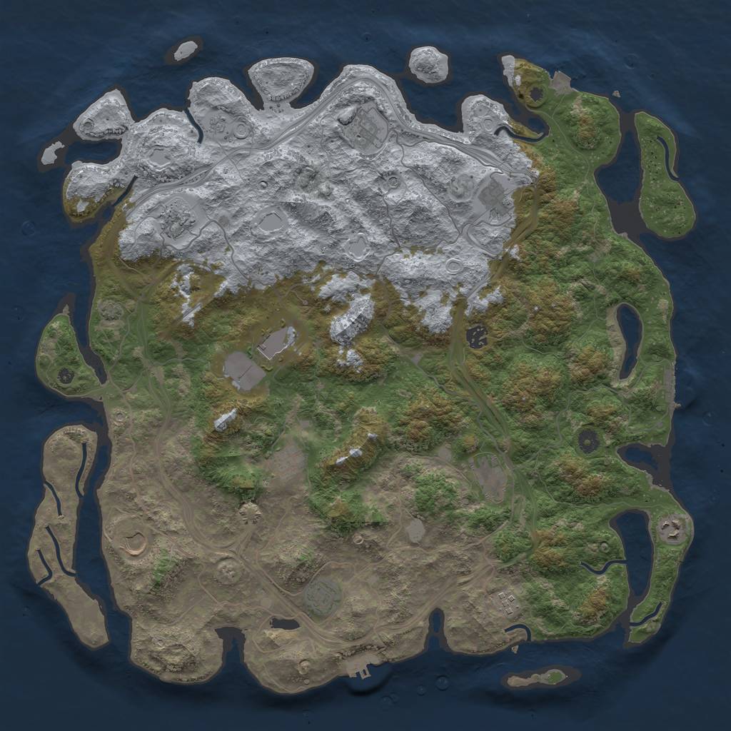 Rust Map: Procedural Map, Size: 4800, Seed: 1264642834, 19 Monuments