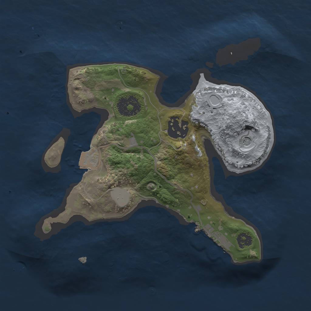 Rust Map: Procedural Map, Size: 2100, Seed: 1184764397, 6 Monuments