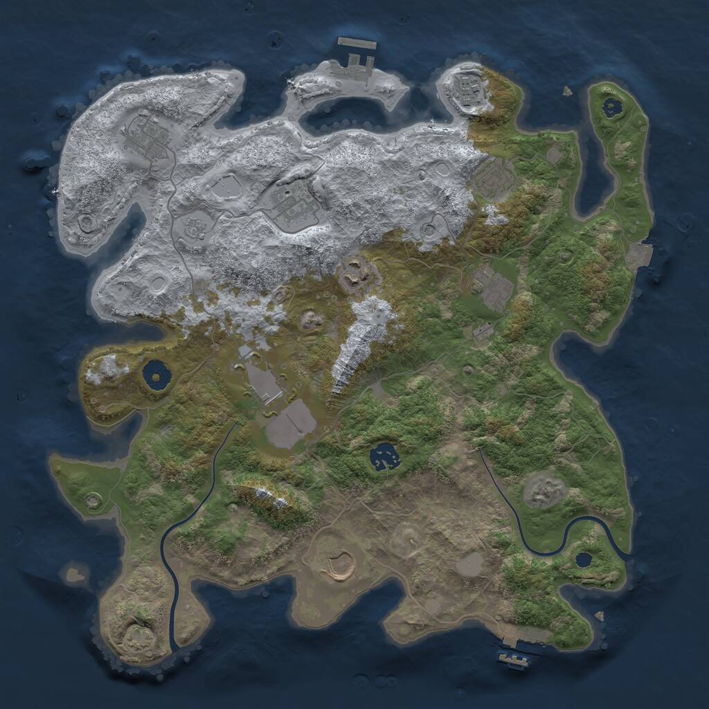 Rust Map: Procedural Map, Size: 3700, Seed: 40286604, 15 Monuments