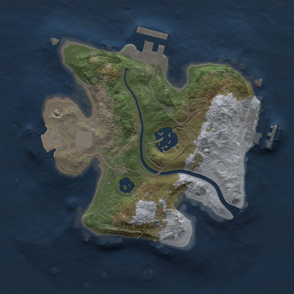 Rust Map: Procedural Map, Size: 1900, Seed: 712372, 4 Monuments