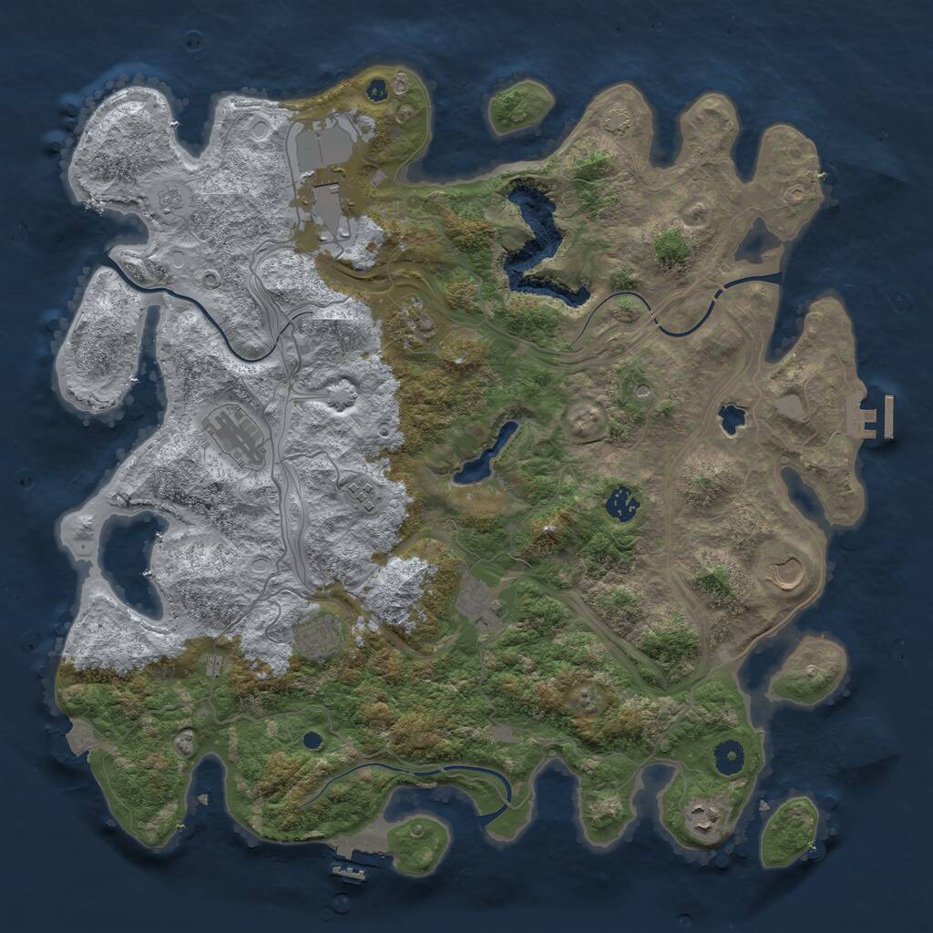 Rust Map: Procedural Map, Size: 4300, Seed: 4120011, 15 Monuments
