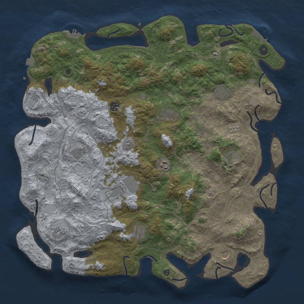 Rust Map: Procedural Map, Size: 4800, Seed: 824633398, 19 Monuments