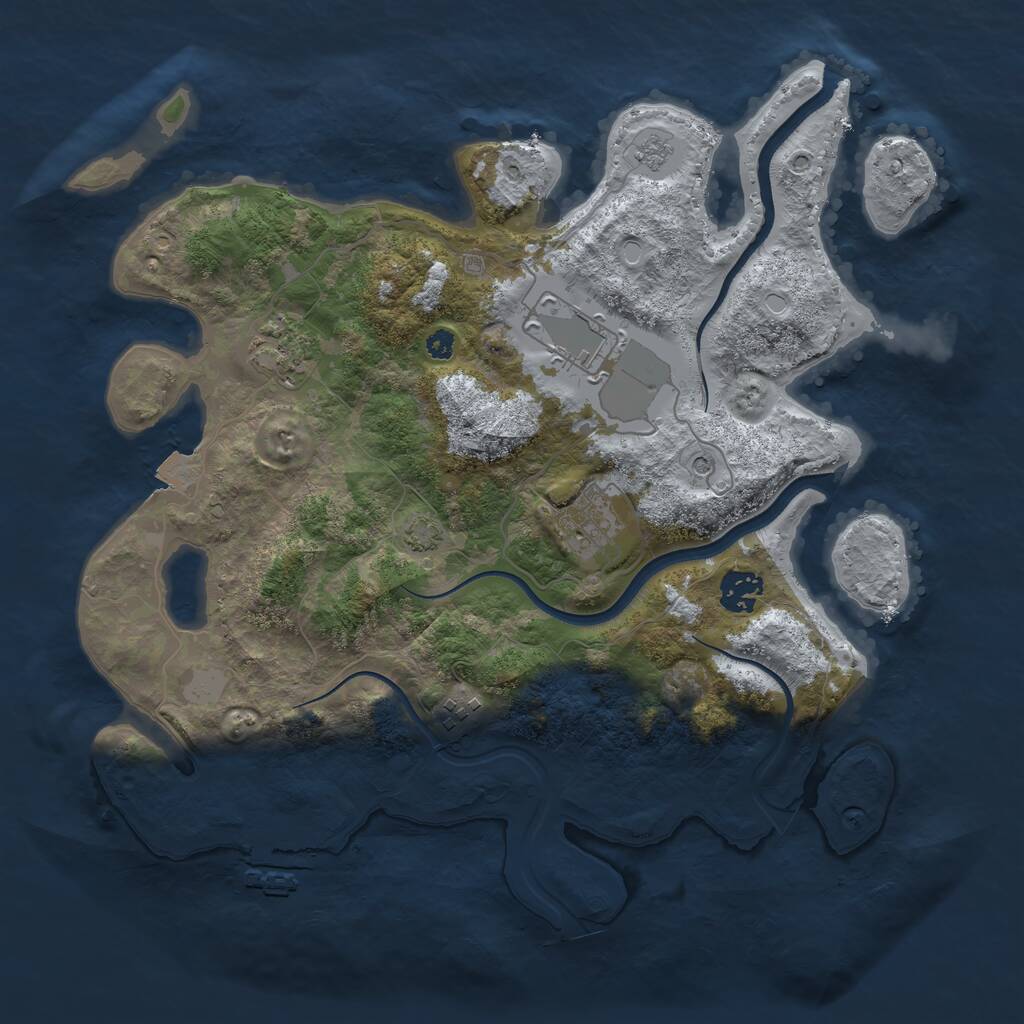Rust Map: Procedural Map, Size: 3550, Seed: 37772962, 10 Monuments