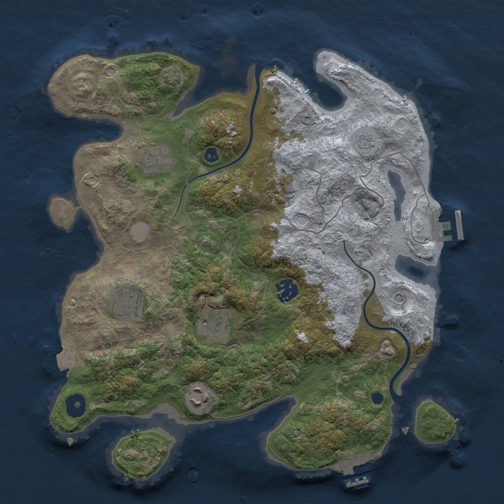 Rust Map: Procedural Map, Size: 3400, Seed: 78934496, 12 Monuments
