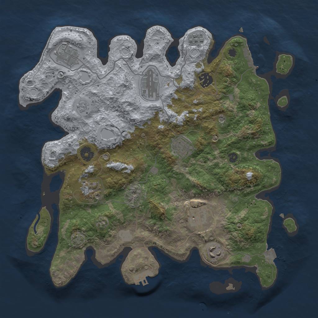 Rust Map: Procedural Map, Size: 3400, Seed: 1562973793, 16 Monuments