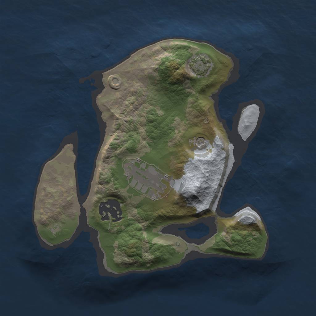 Rust Map: Barren, Size: 2000, Seed: 4642514, 6 Monuments