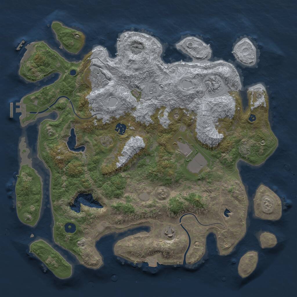 Rust Map: Procedural Map, Size: 4000, Seed: 1111301270, 11 Monuments