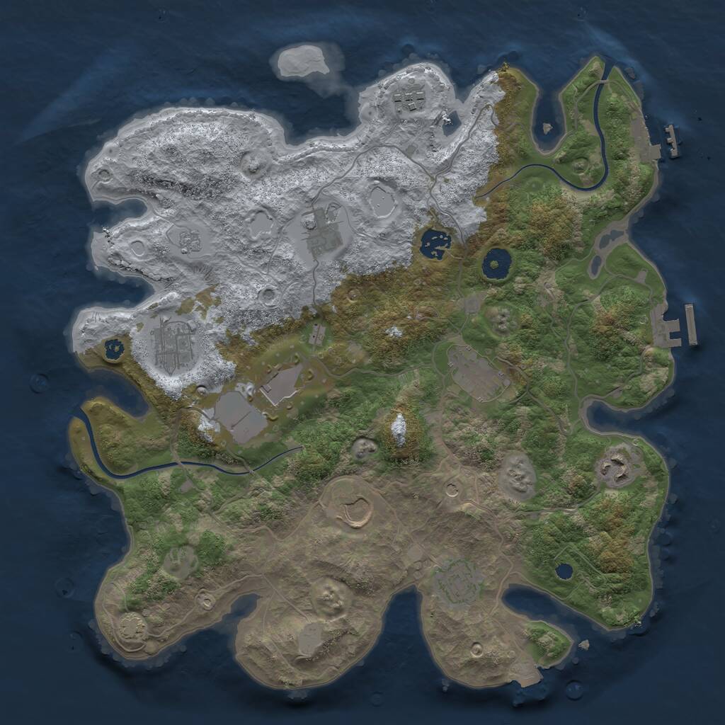 Rust Map: Procedural Map, Size: 3600, Seed: 5865618, 15 Monuments