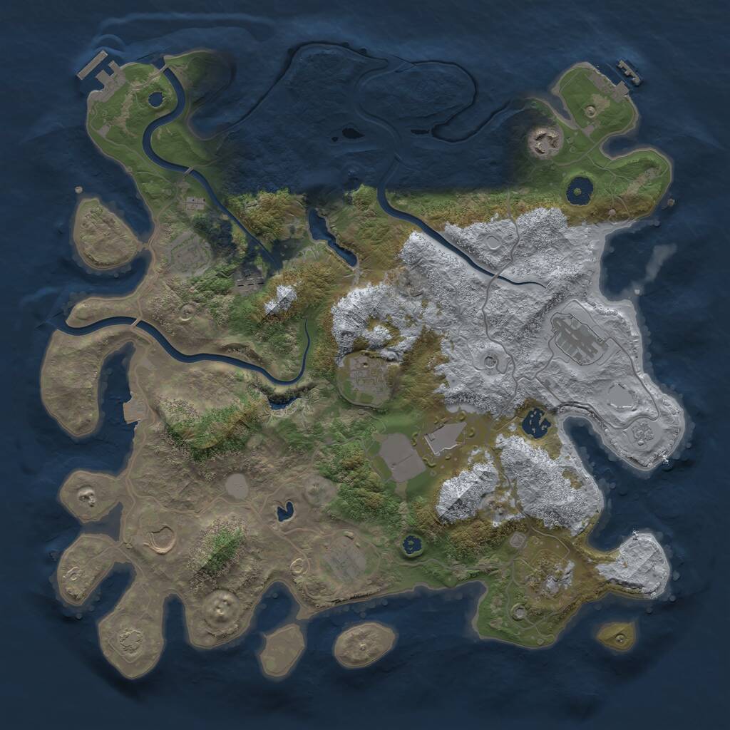 Rust Map: Procedural Map, Size: 4000, Seed: 3709425, 16 Monuments