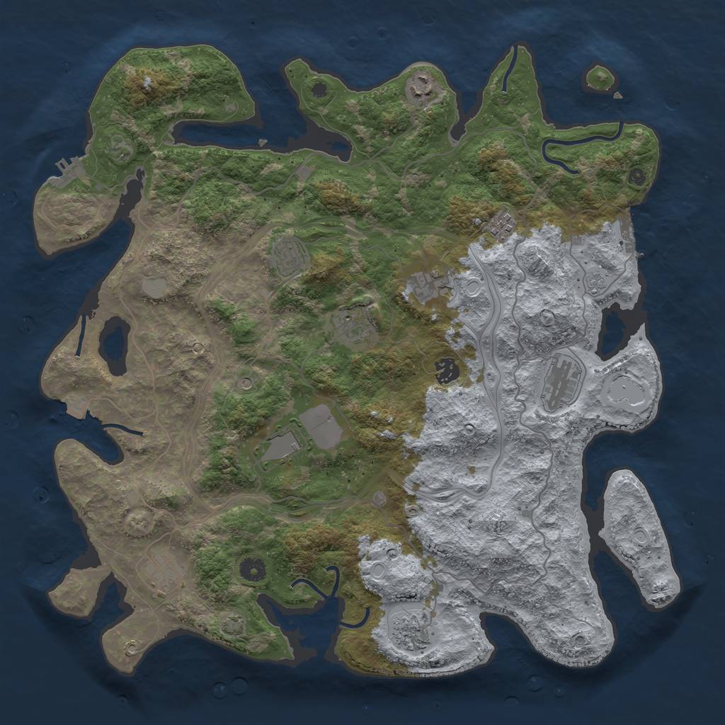 Rust Map: Procedural Map, Size: 4250, Seed: 14, 18 Monuments