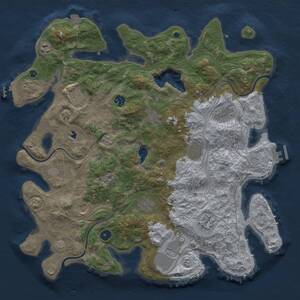 Thumbnail Rust Map: Procedural Map, Size: 4250, Seed: 14, 17 Monuments