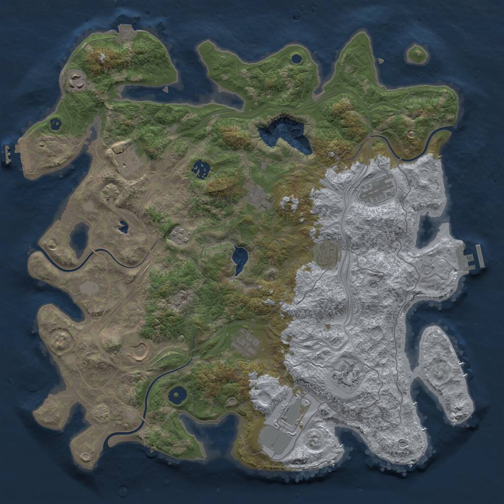 Rust Map: Procedural Map, Size: 4250, Seed: 14, 17 Monuments