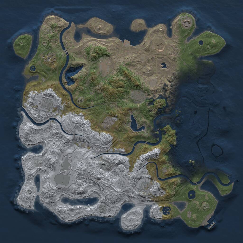 Rust Map: Procedural Map, Size: 4300, Seed: 66669861, 17 Monuments