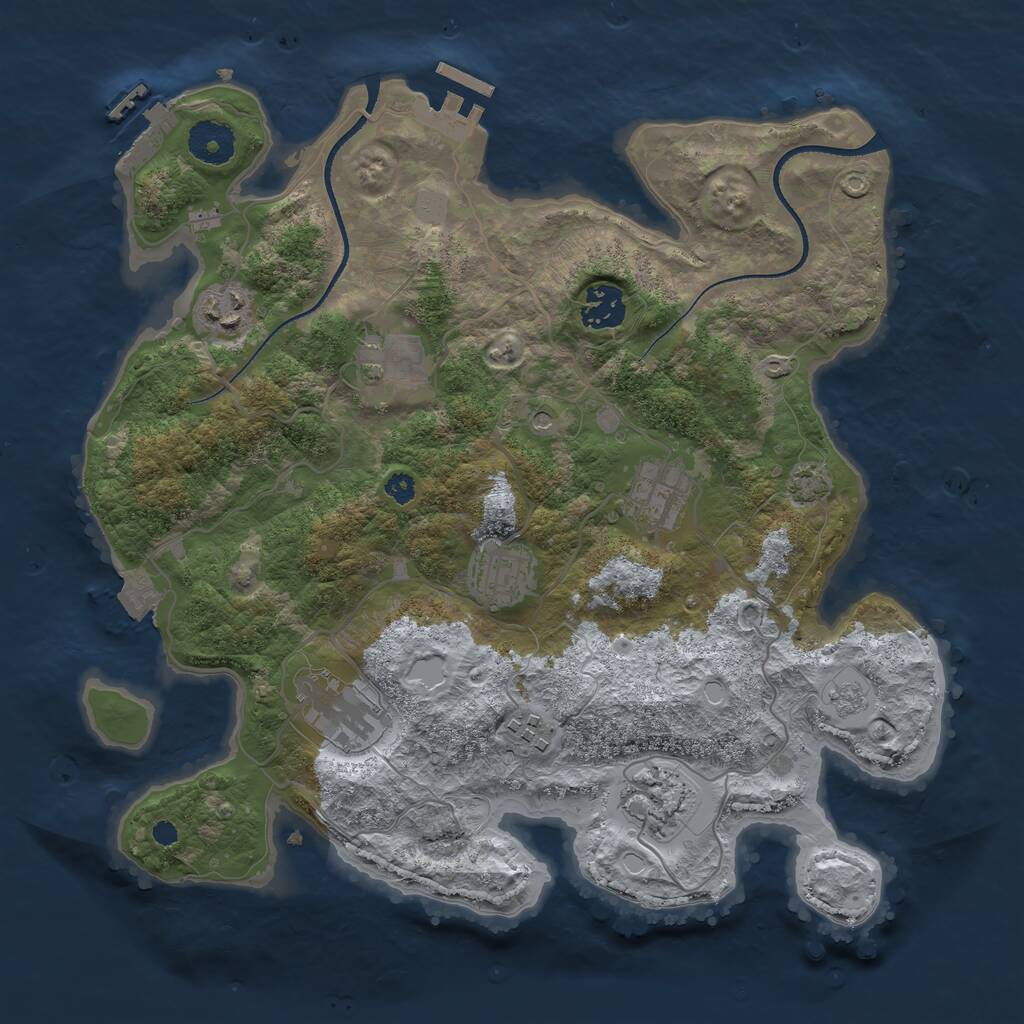 Rust Map: Procedural Map, Size: 3400, Seed: 48447419, 14 Monuments