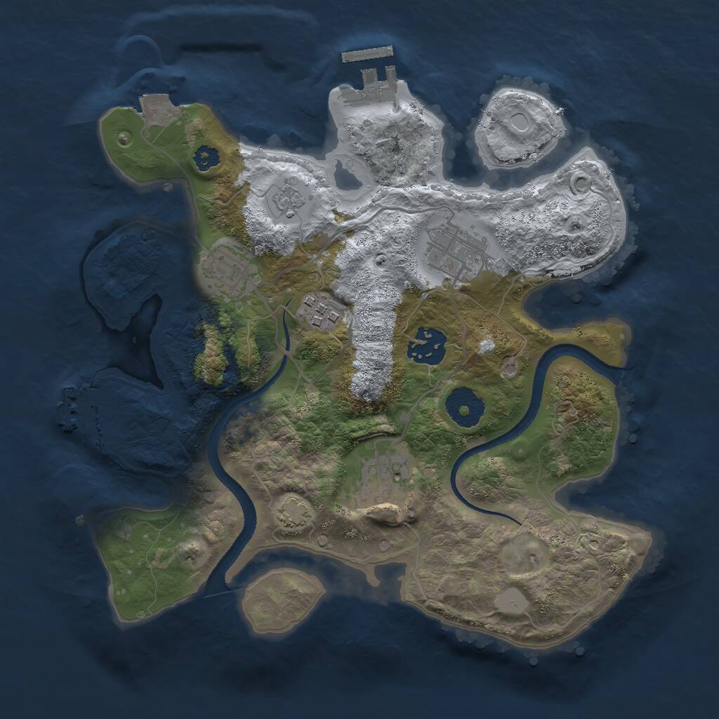 Rust Map: Procedural Map, Size: 2819, Seed: 13825, 10 Monuments