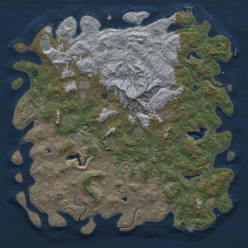 Rust Map: Procedural Map, Size: 6000, Seed: 177013, 17 Monuments