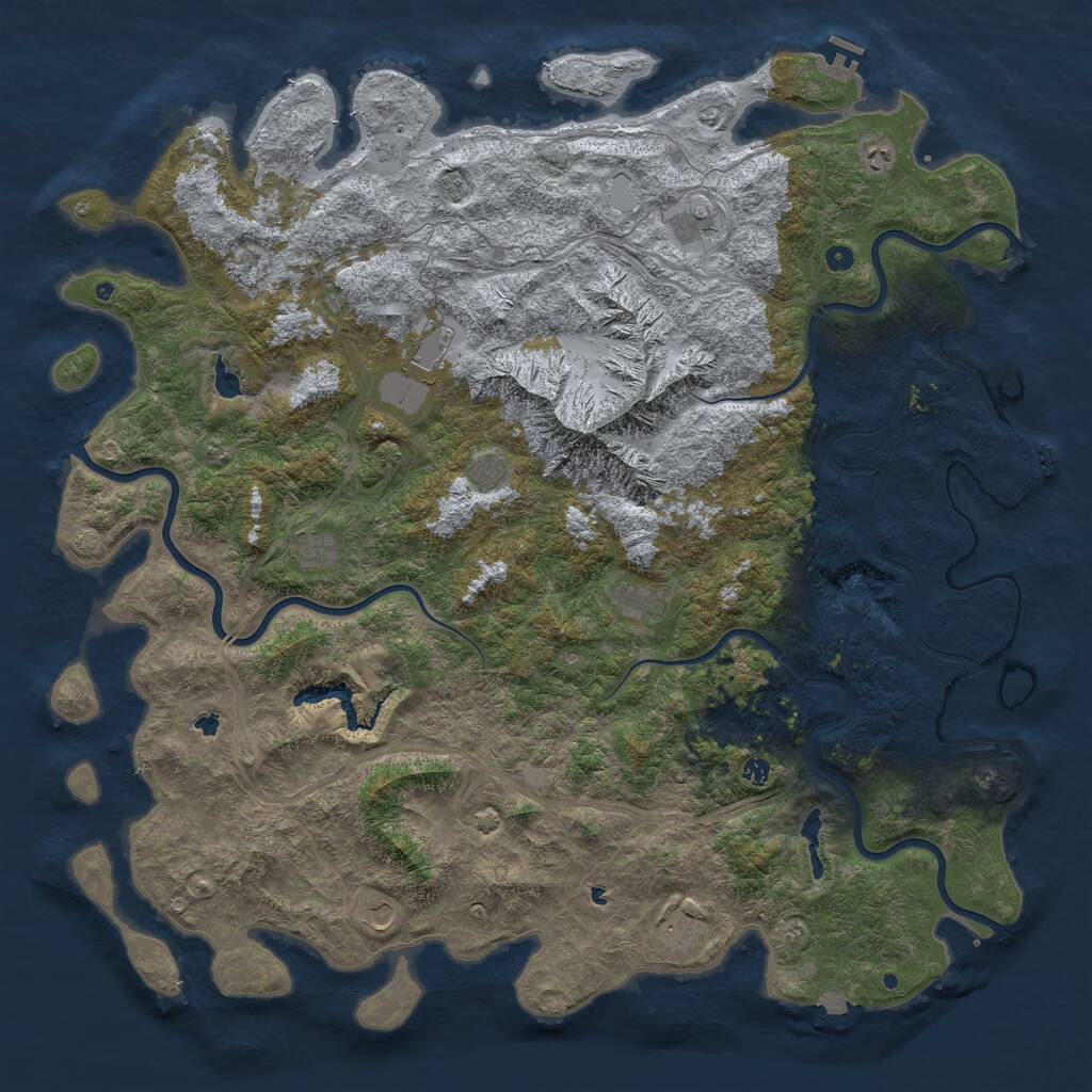 Rust Map: Procedural Map, Size: 6000, Seed: 177013, 17 Monuments