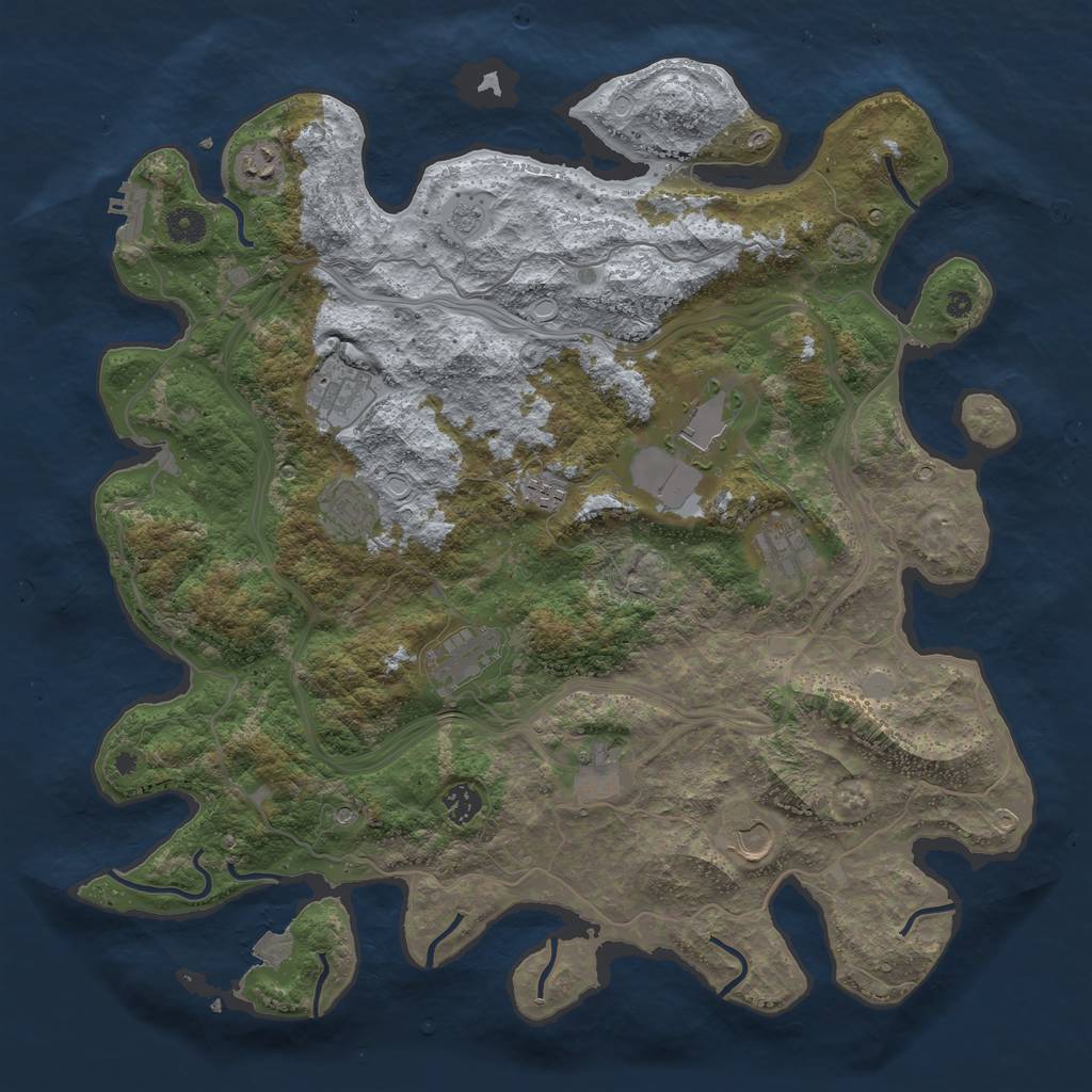 Rust Map: Procedural Map, Size: 4250, Seed: 58529611, 17 Monuments