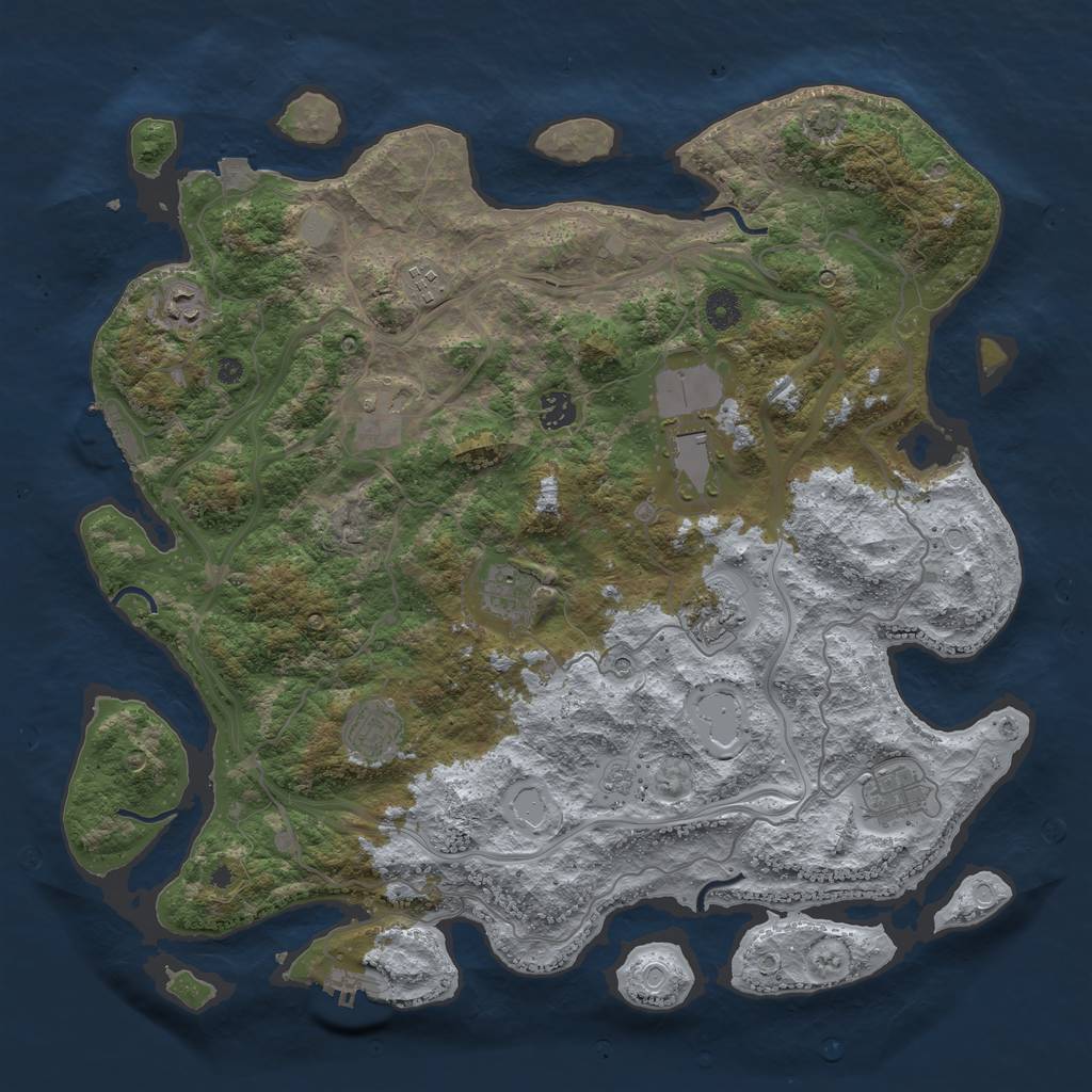 Rust Map: Procedural Map, Size: 4250, Seed: 92679656, 17 Monuments
