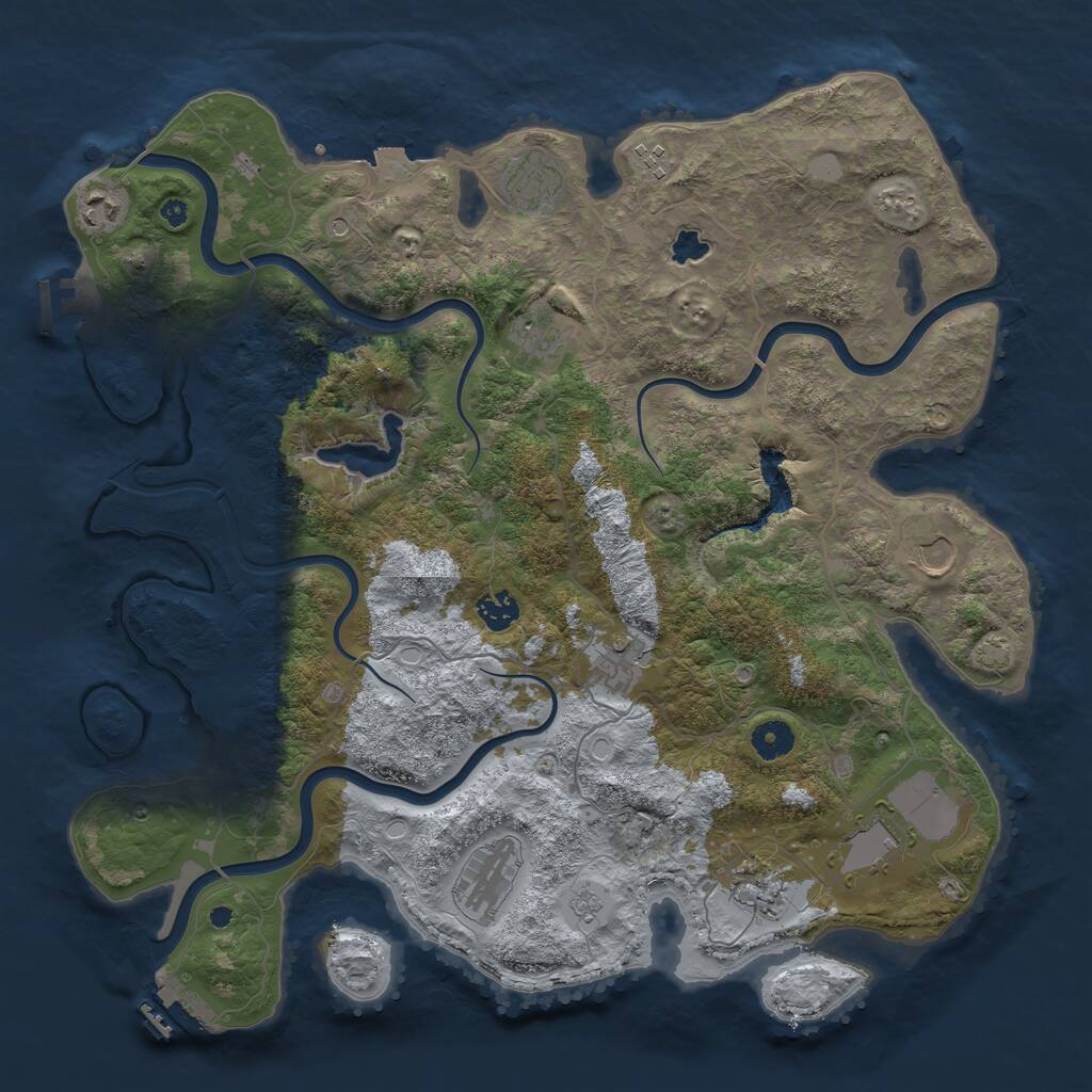 Rust Map: Procedural Map, Size: 4100, Seed: 98607410, 16 Monuments