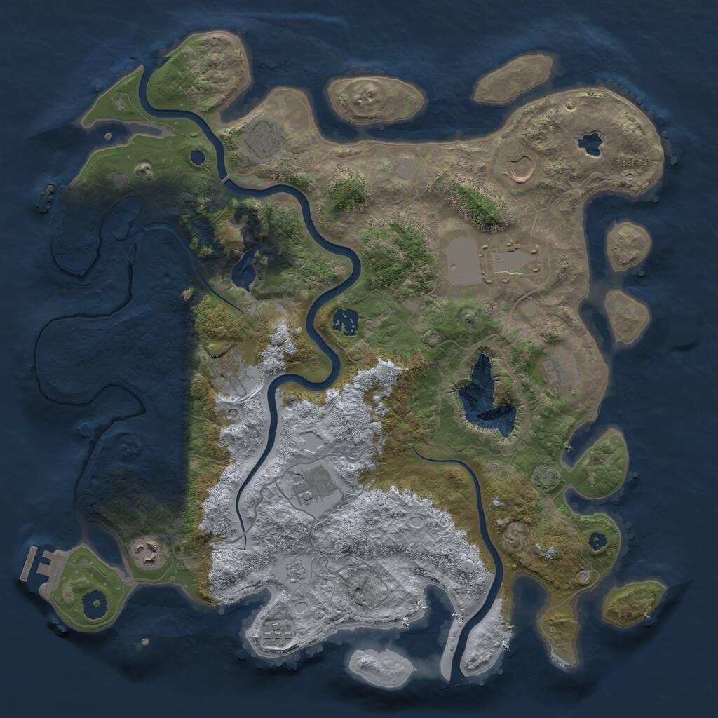 Rust Map: Procedural Map, Size: 4000, Seed: 327238703, 15 Monuments