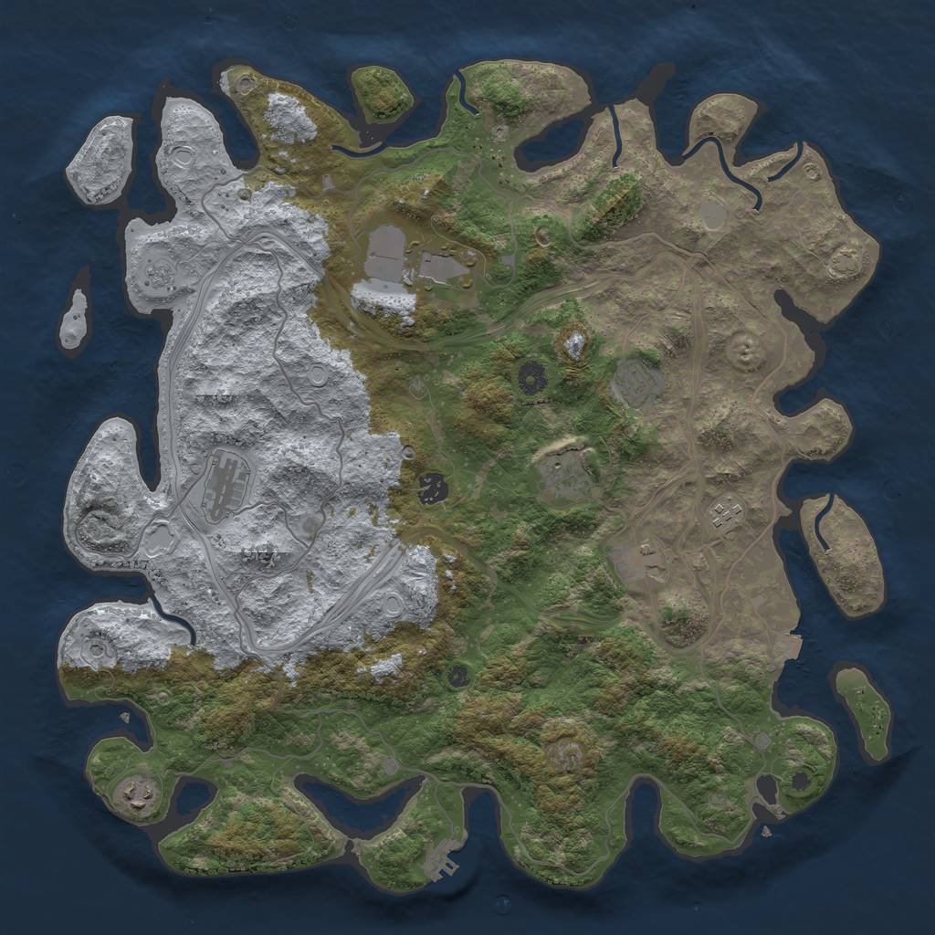 Rust Map: Procedural Map, Size: 4400, Seed: 46593780, 15 Monuments