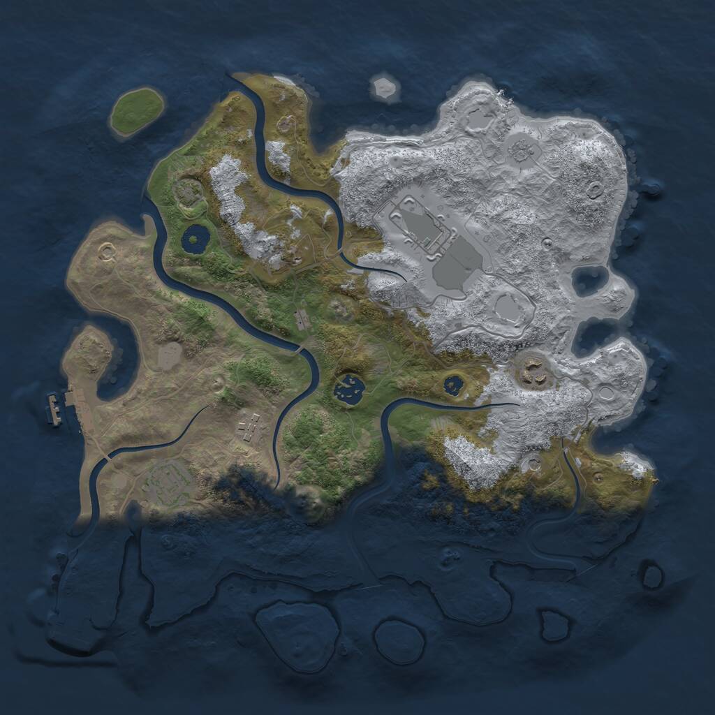 Rust Map: Procedural Map, Size: 3700, Seed: 81881676, 12 Monuments