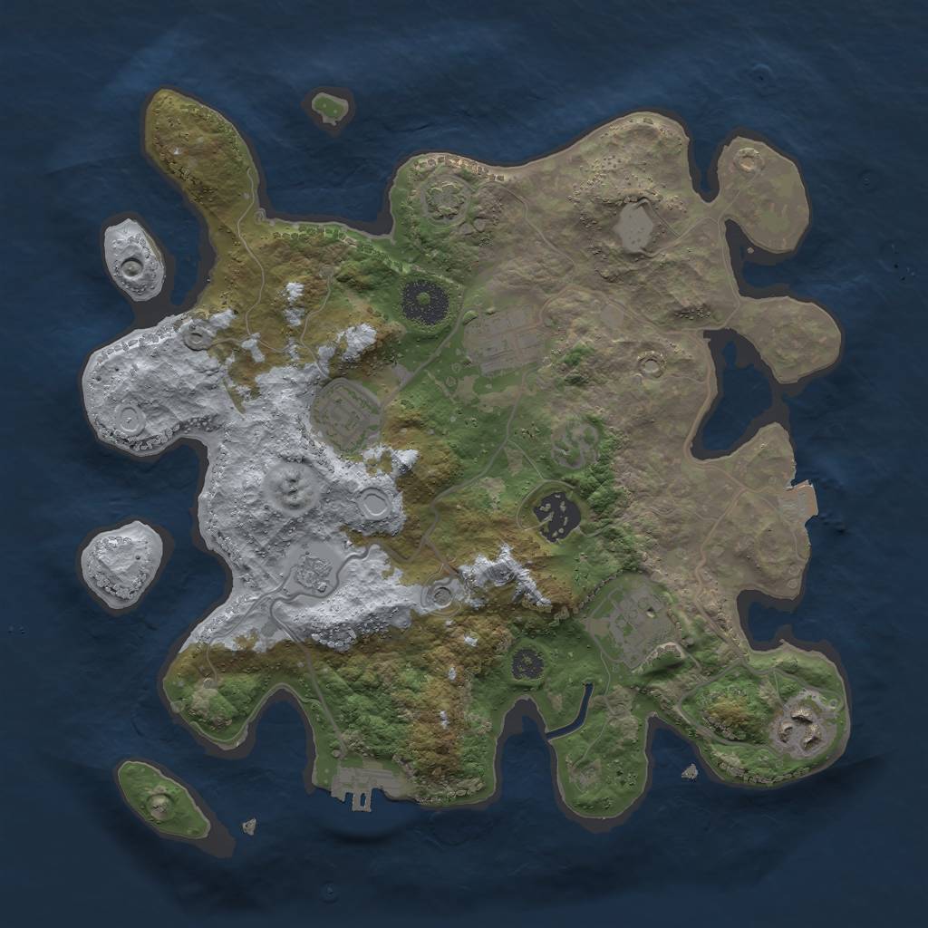 Rust Map: Procedural Map, Size: 3000, Seed: 102571825, 12 Monuments