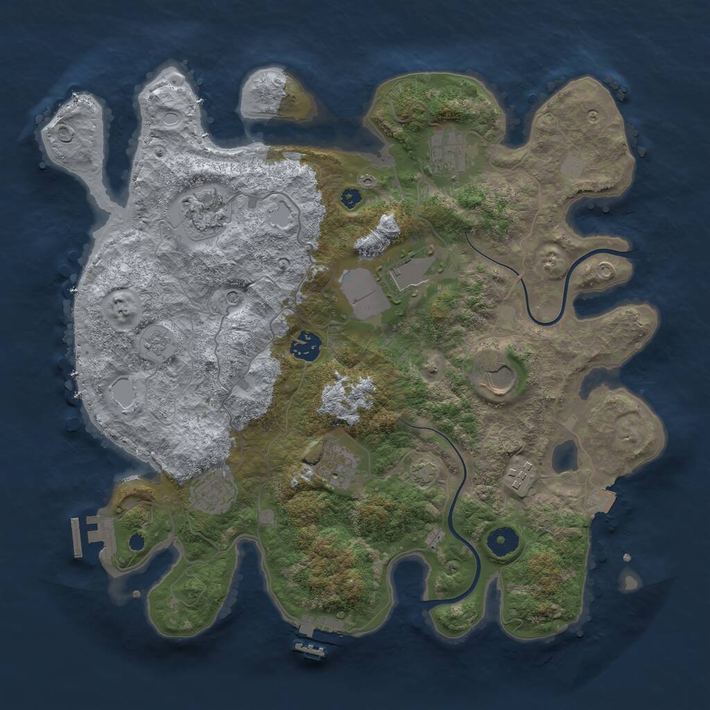 Rust Map: Procedural Map, Size: 3600, Seed: 71421794, 14 Monuments
