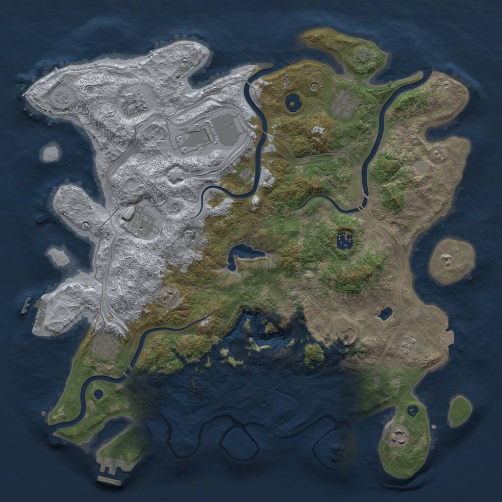 Rust Map: Procedural Map, Size: 4300, Seed: 14206404, 15 Monuments
