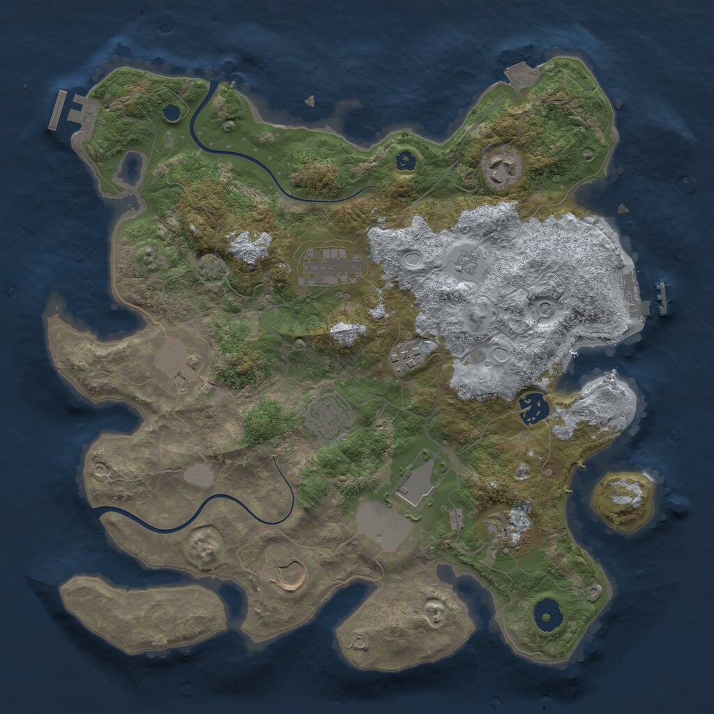 Rust Map: Procedural Map, Size: 3500, Seed: 10072023, 15 Monuments