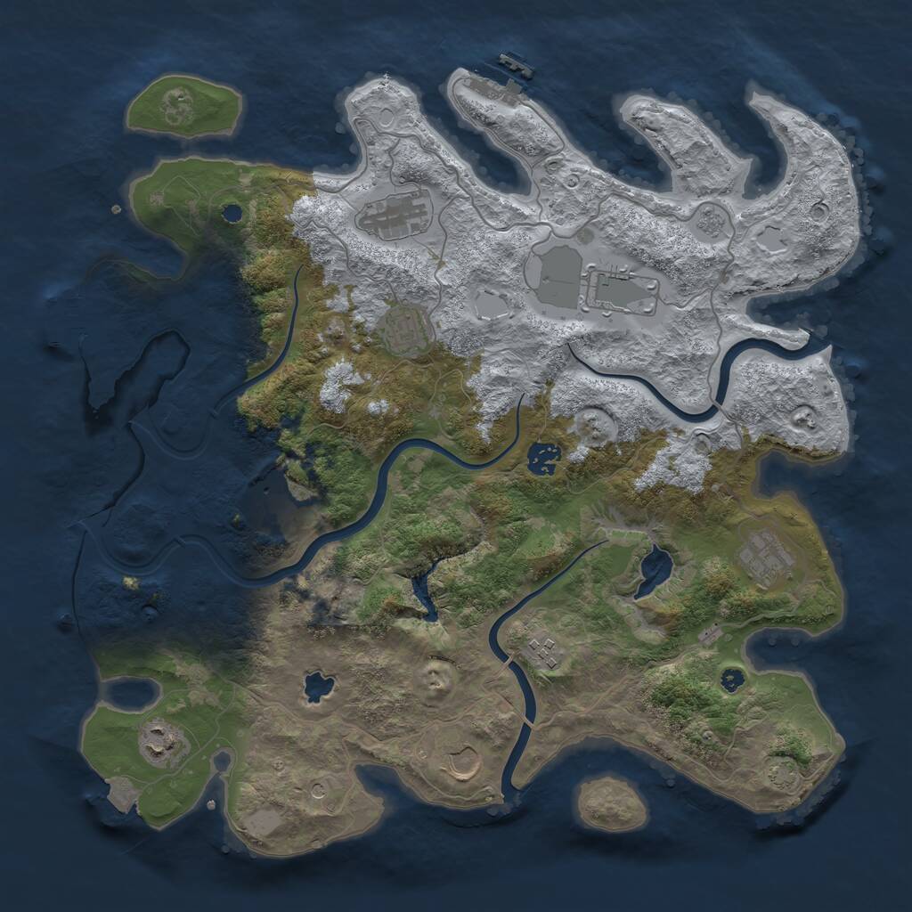 Rust Map: Procedural Map, Size: 4000, Seed: 1900349278, 15 Monuments