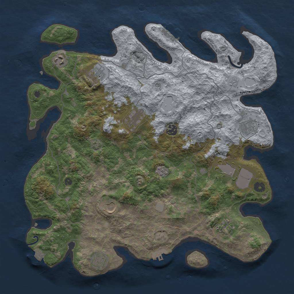 Rust Map: Procedural Map, Size: 4000, Seed: 1900349278, 18 Monuments